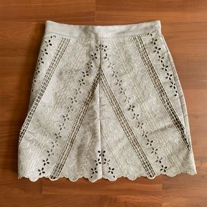 Faux Suede Beige Skirt